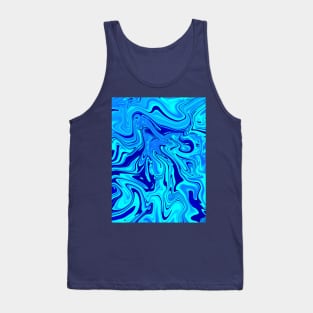 Light and Dark Blue Digital Fluid Art Tank Top